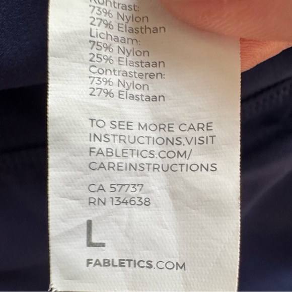 Fabletics Motion365 High Waist Leggings Zipper Pockets Athletic Pants Navy Large - Picture 5 of 6